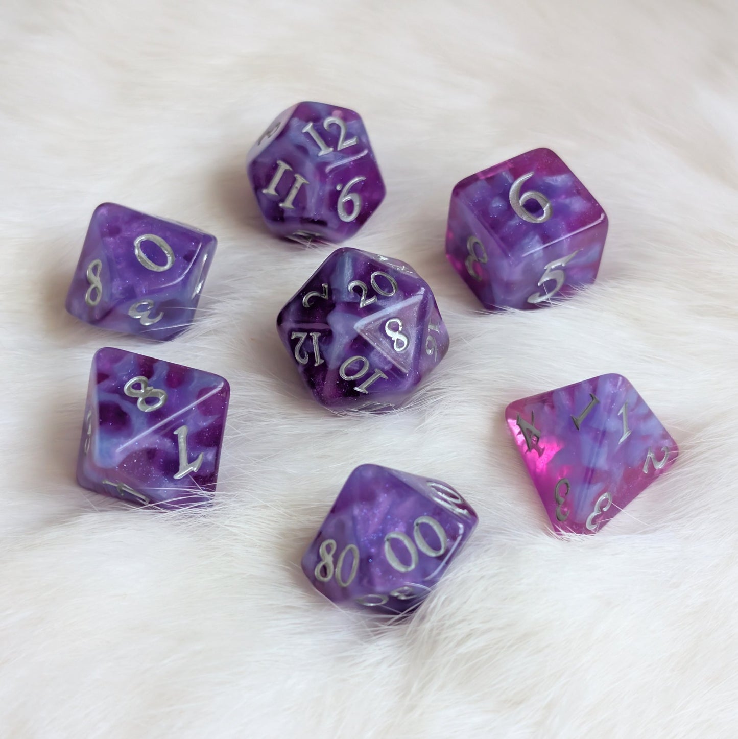 Witch Bolt - Fuchsia Purple Resin Dice Set