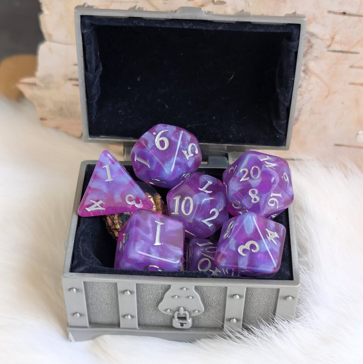 Witch Bolt - Fuchsia Purple Resin Dice Set