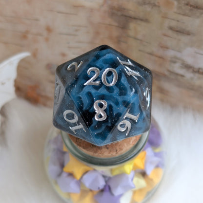 Mystic Mind - Black Blue Large D20