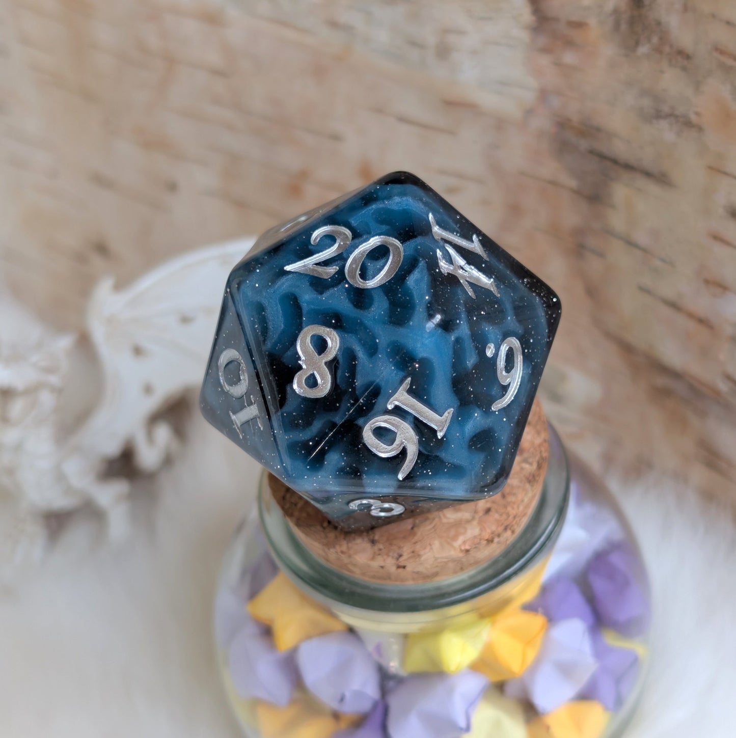 Mystic Mind - Black Blue Large D20