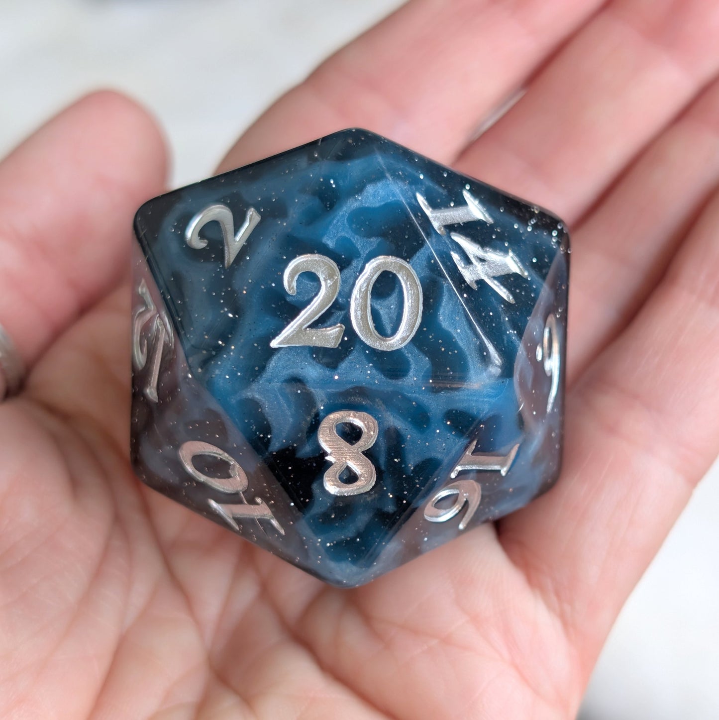 Mystic Mind - Black Blue Large D20