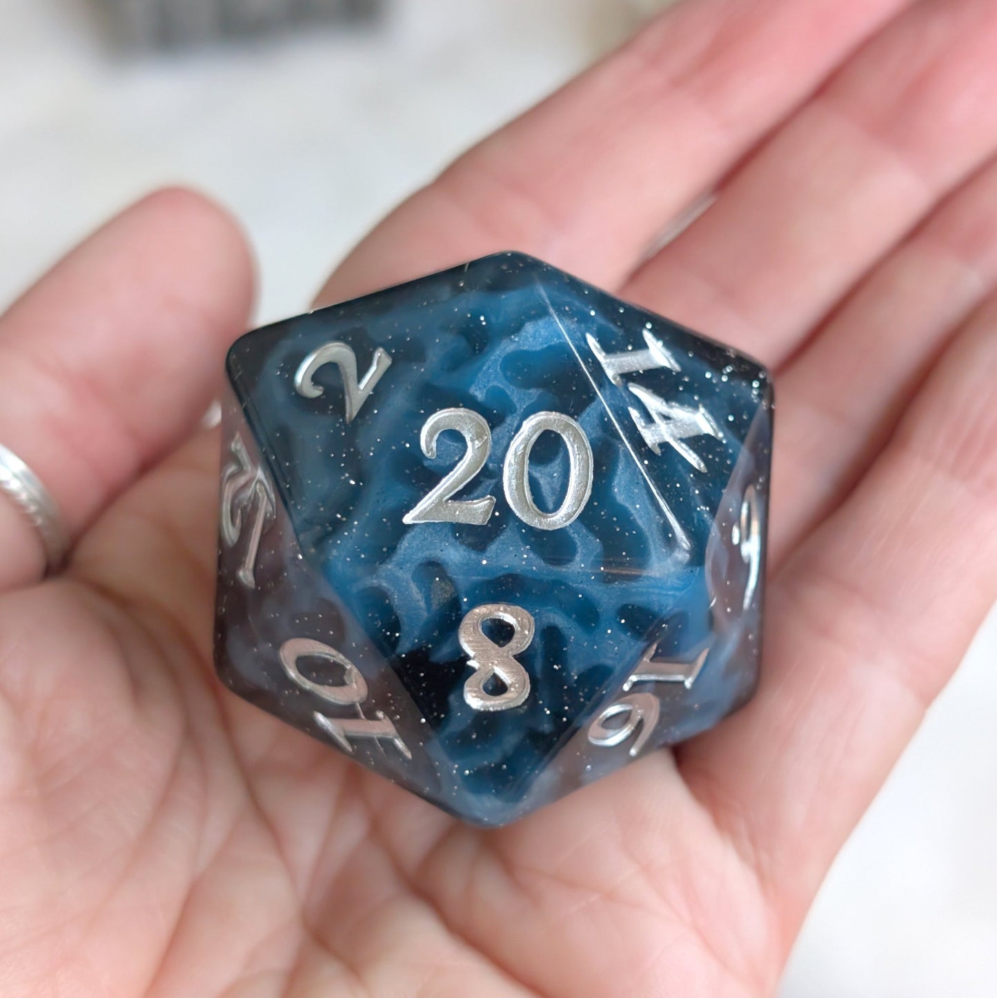 Mystic Mind - Black Blue Resin Dice Set (11-Piece)