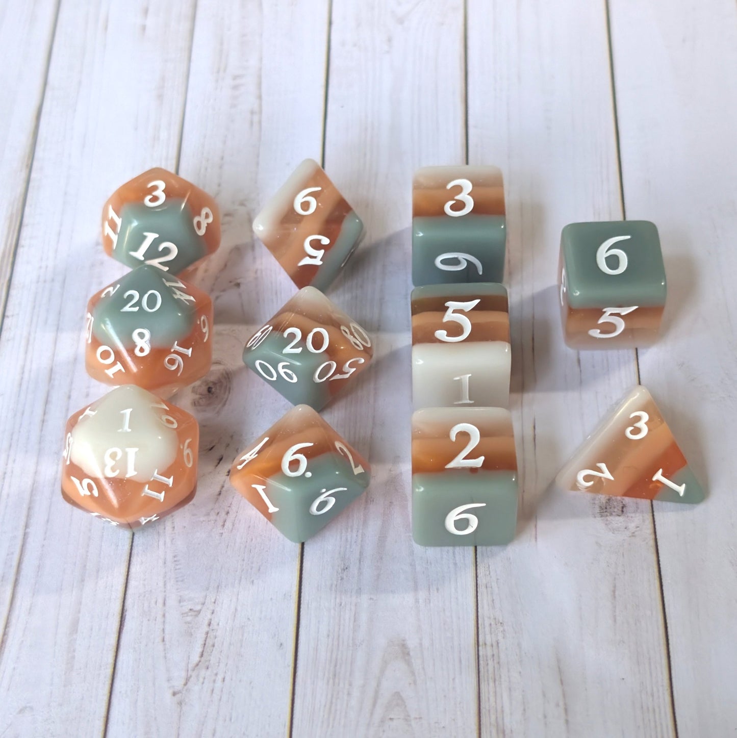 Horizons - Layered Earth Tone Resin 11 Piece Dice Set