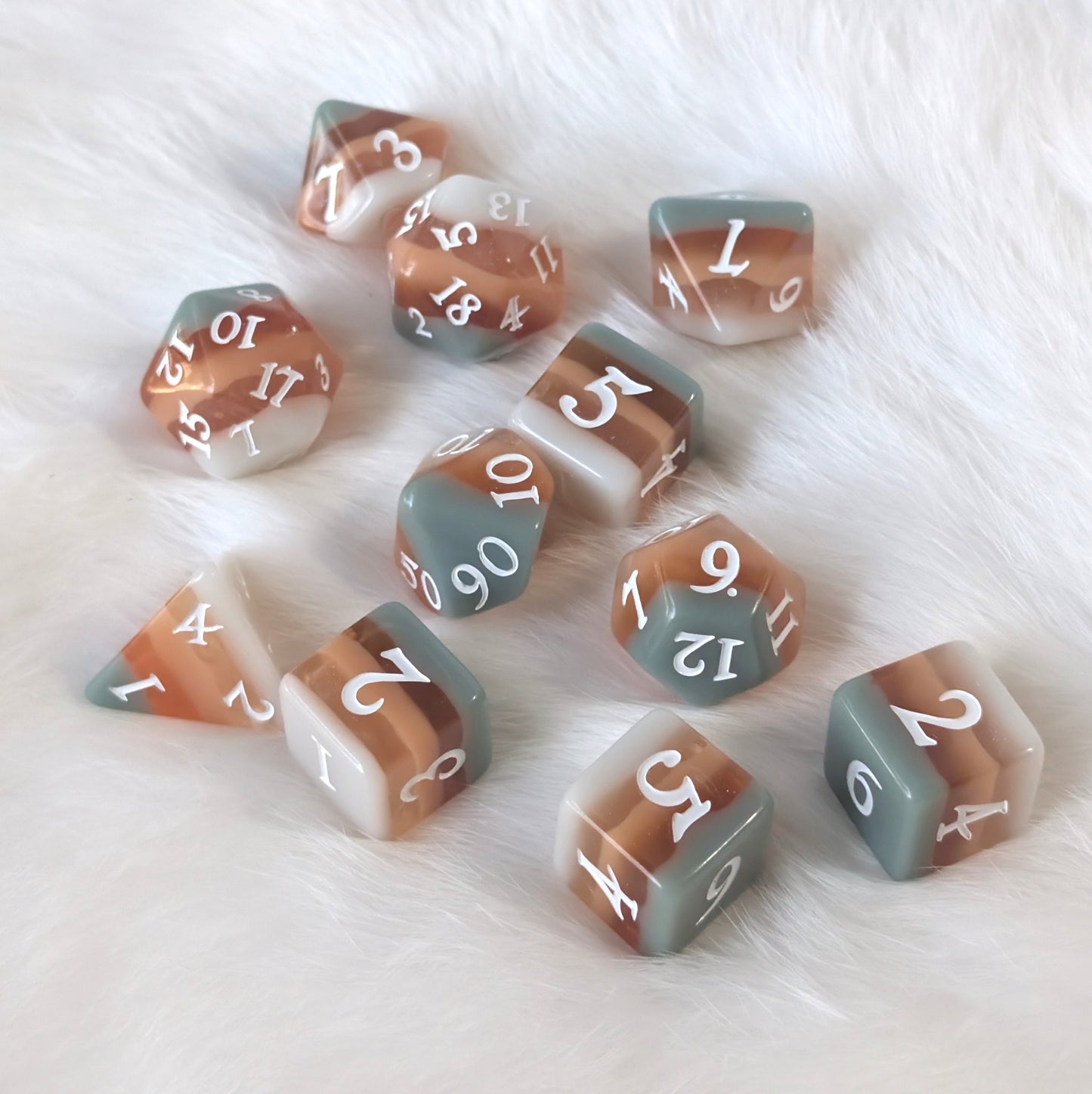 Horizons - Layered Earth Tone Resin 11 Piece Dice Set
