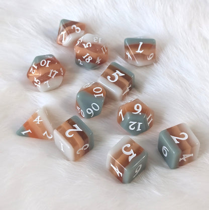 Horizons - Layered Earth Tone Resin 11 Piece Dice Set