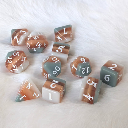 Horizons - Layered Earth Tone Resin 11 Piece Dice Set