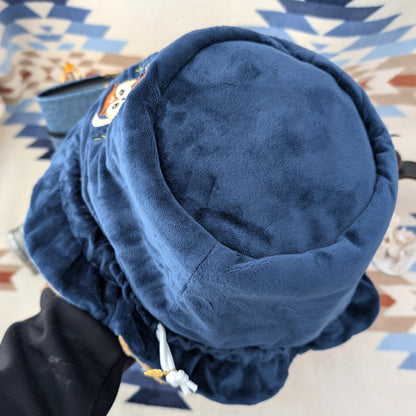 Owl Plush Dice Bag – Navy Blue & Auburn Embroidered Drawstring Pouch