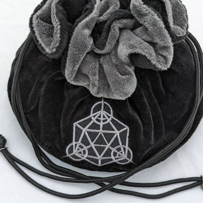 Rogue Dice Bag – Multi - Pocket Black Grey Velvet Pouch with Daggers | Fennek & Finch - Fennek and Finch