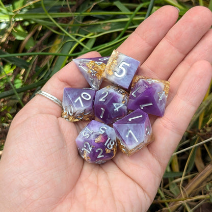 Royal Amethyst DnD Dice Set