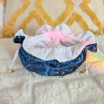 Starry Teal Dice Bag – Multi-Pocket Velvet Pouch with Gold Stars | Fennek & Finch Fennek and Finch