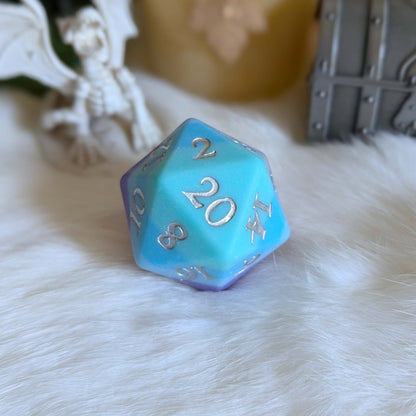 Twilight Serenity Dice Set – 11 - Piece Matte Ombre Teal Purple Pink DnD Dice | Fennek & Finch - Fennek and Finch