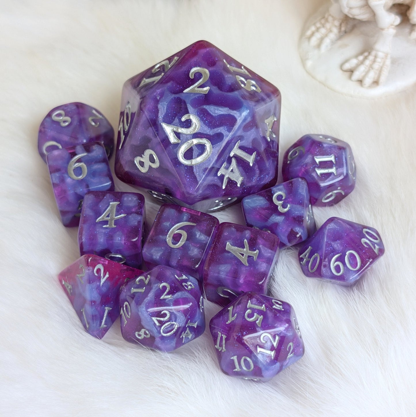Witch Bolt - Fuchsia Purple Oversized D20 Dice Fennek and Finch