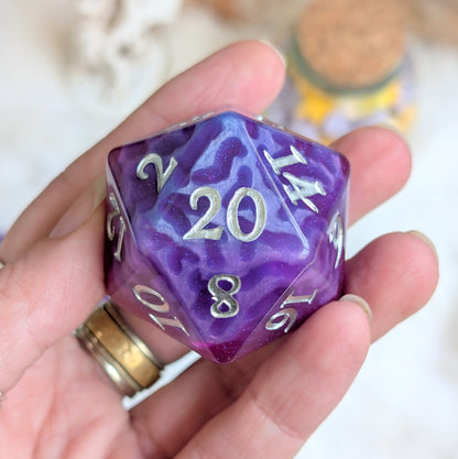 Witch Bolt - Fuchsia Purple Oversized D20 Dice Fennek and Finch