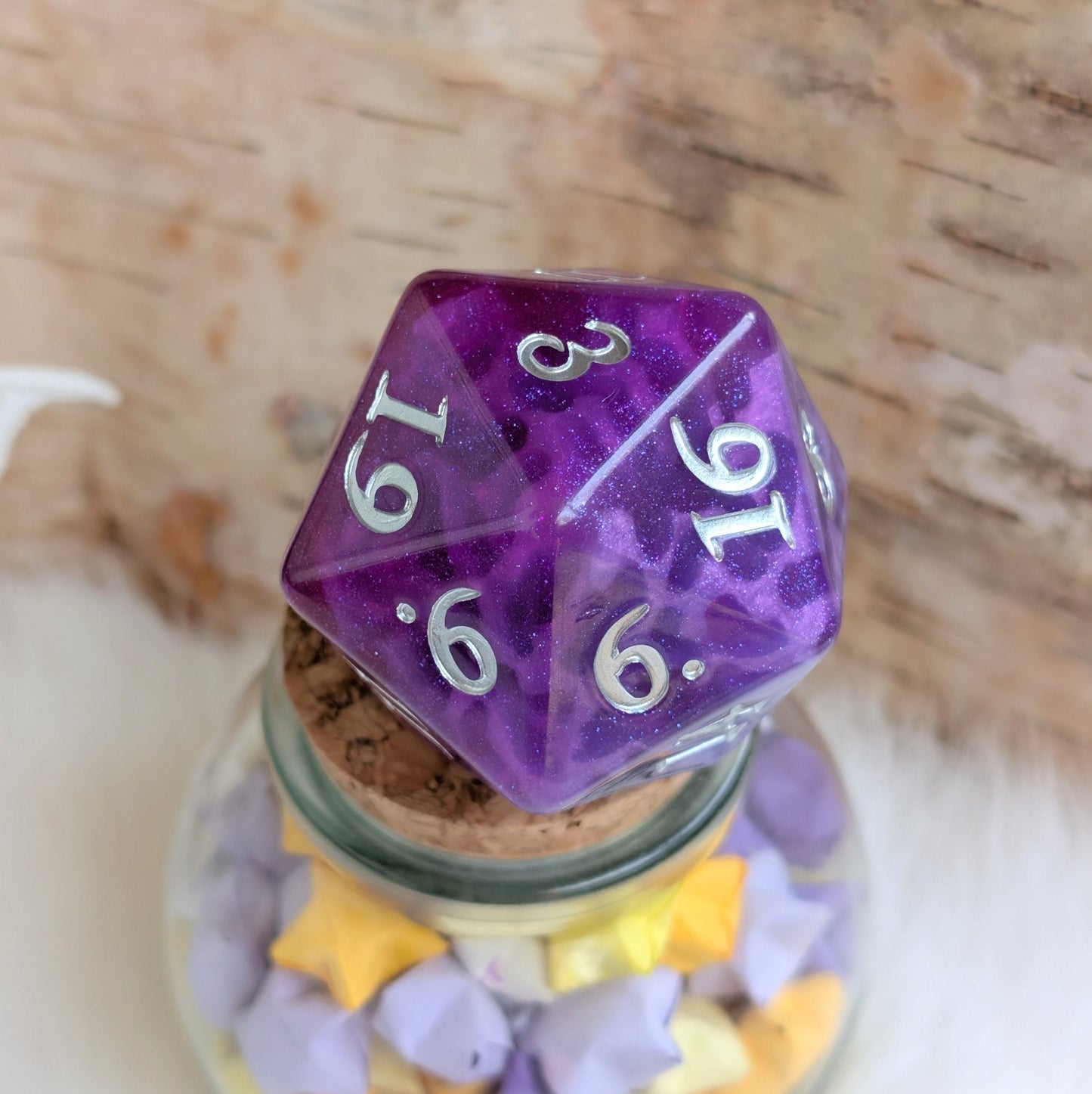 Witch Bolt - Fuchsia Purple Oversized D20 Dice Fennek and Finch