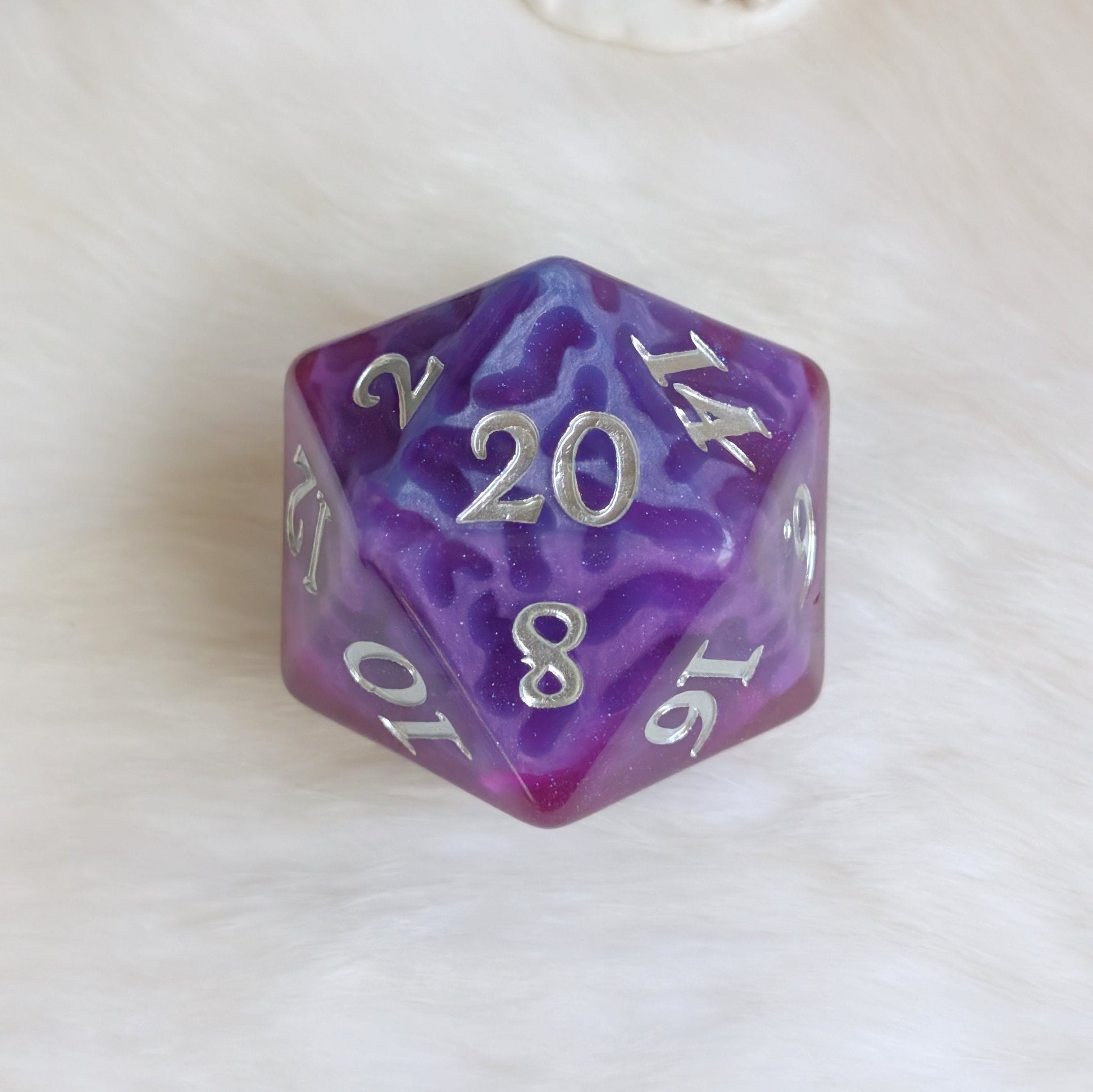 Witch Bolt - Fuchsia Purple Oversized D20 Dice Fennek and Finch