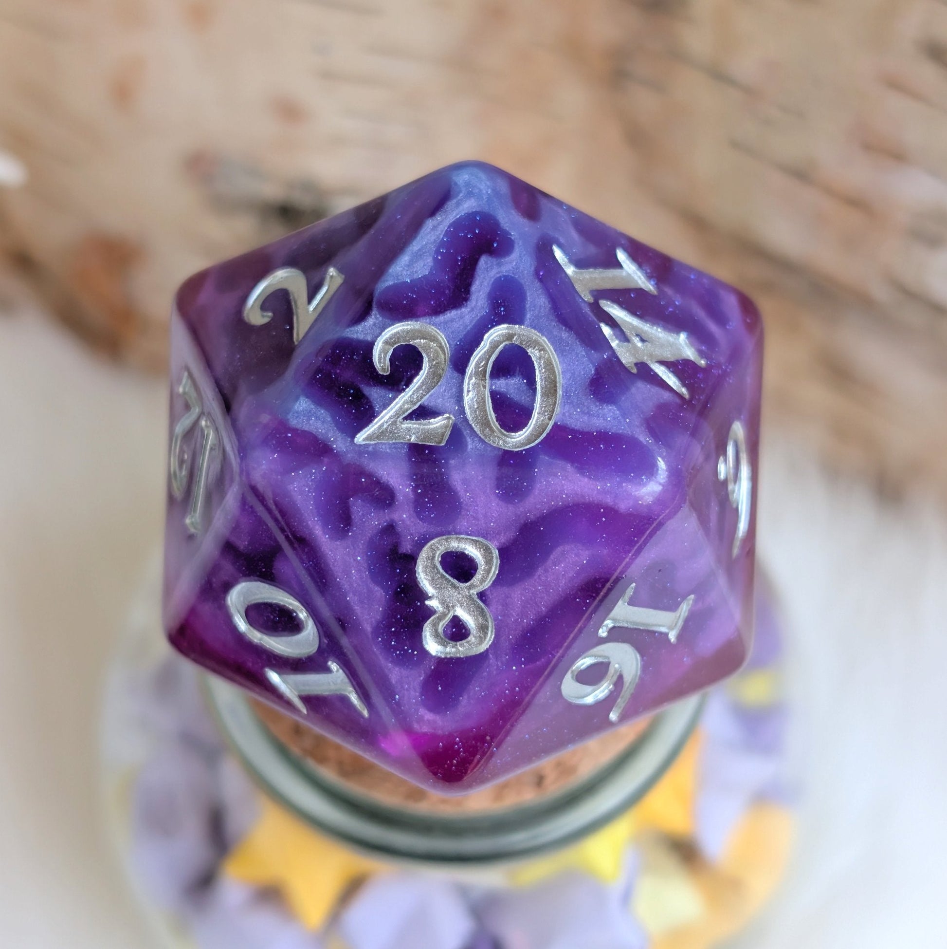 Witch Bolt - Fuchsia Purple Oversized D20 Dice Fennek and Finch