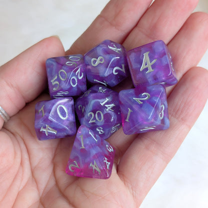 Witch Bolt - Fuchsia Purple Resin Dice Set Dice Set Fennek and Finch