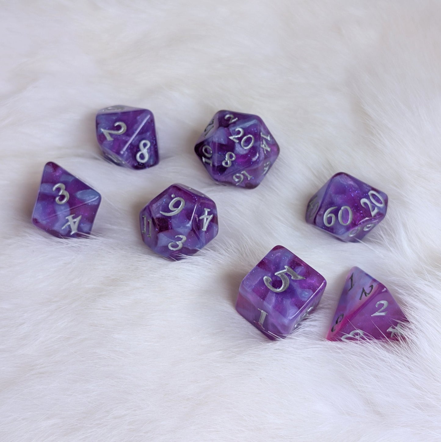 Witch Bolt - Fuchsia Purple Resin Dice Set Dice Set Fennek and Finch