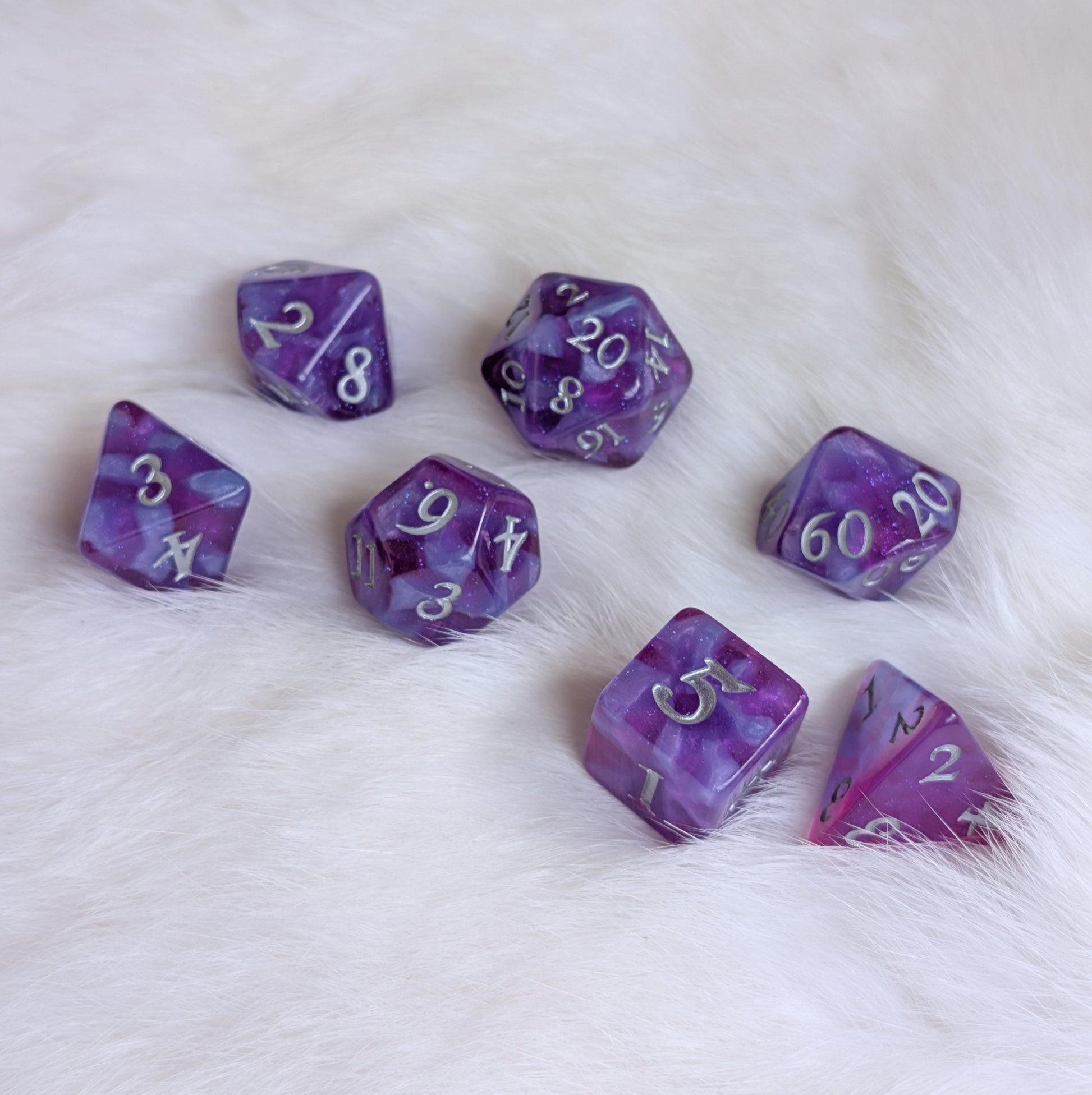 Witch Bolt - Fuchsia Purple Resin Dice Set Dice Set Fennek and Finch