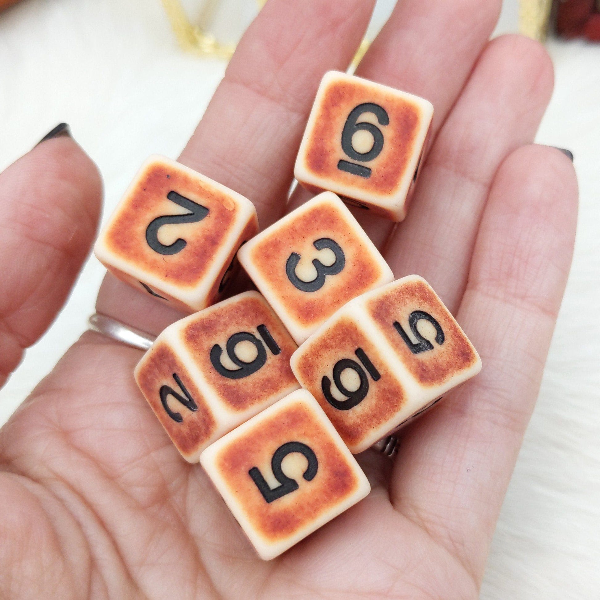 ✨ Ancient Bone D6 Set. Set of 6 Dice Sets & Games Fennek and Finch