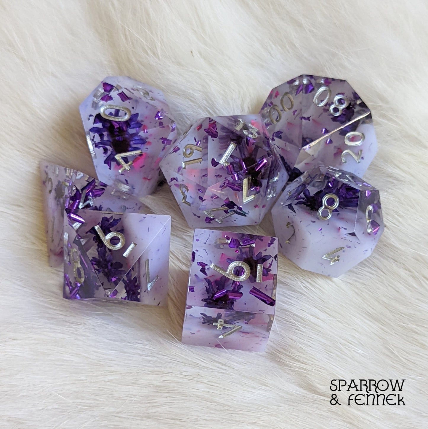 ✨ Antidote - 7 Piece Sharp Edge DnD Dice Set - Fennek and Finch
