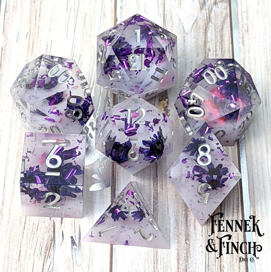 ✨ Antidote - 7 Piece Sharp Edge DnD Dice Set - Fennek and Finch