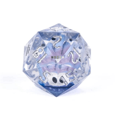 Beholder D20 – 22mm Large Sharp Edge Beholder Inside DnD Die Dice Sets & Games Fennek and Finch Blue