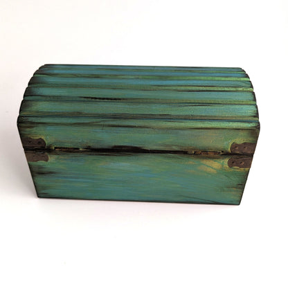 Blue Gold Wood Dice Chest