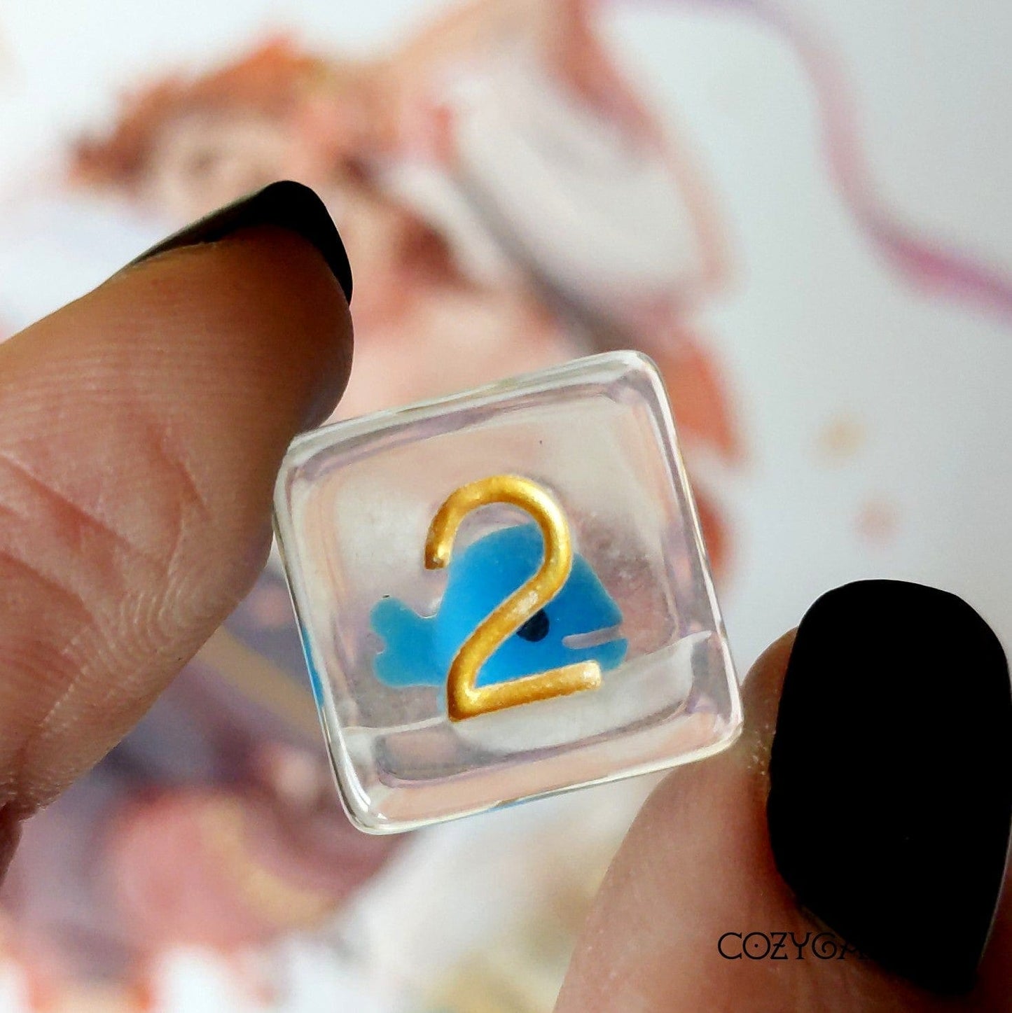 Blue Whale DnD Dice Set – 7 - Piece Ocean Creature Resin Dice - Fennek and Finch