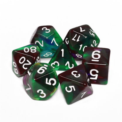 Bottom of the Sea DnD Dice Set – 7-Piece Marbled Ocean Dice Dice Sets & Games Fennek and Finch