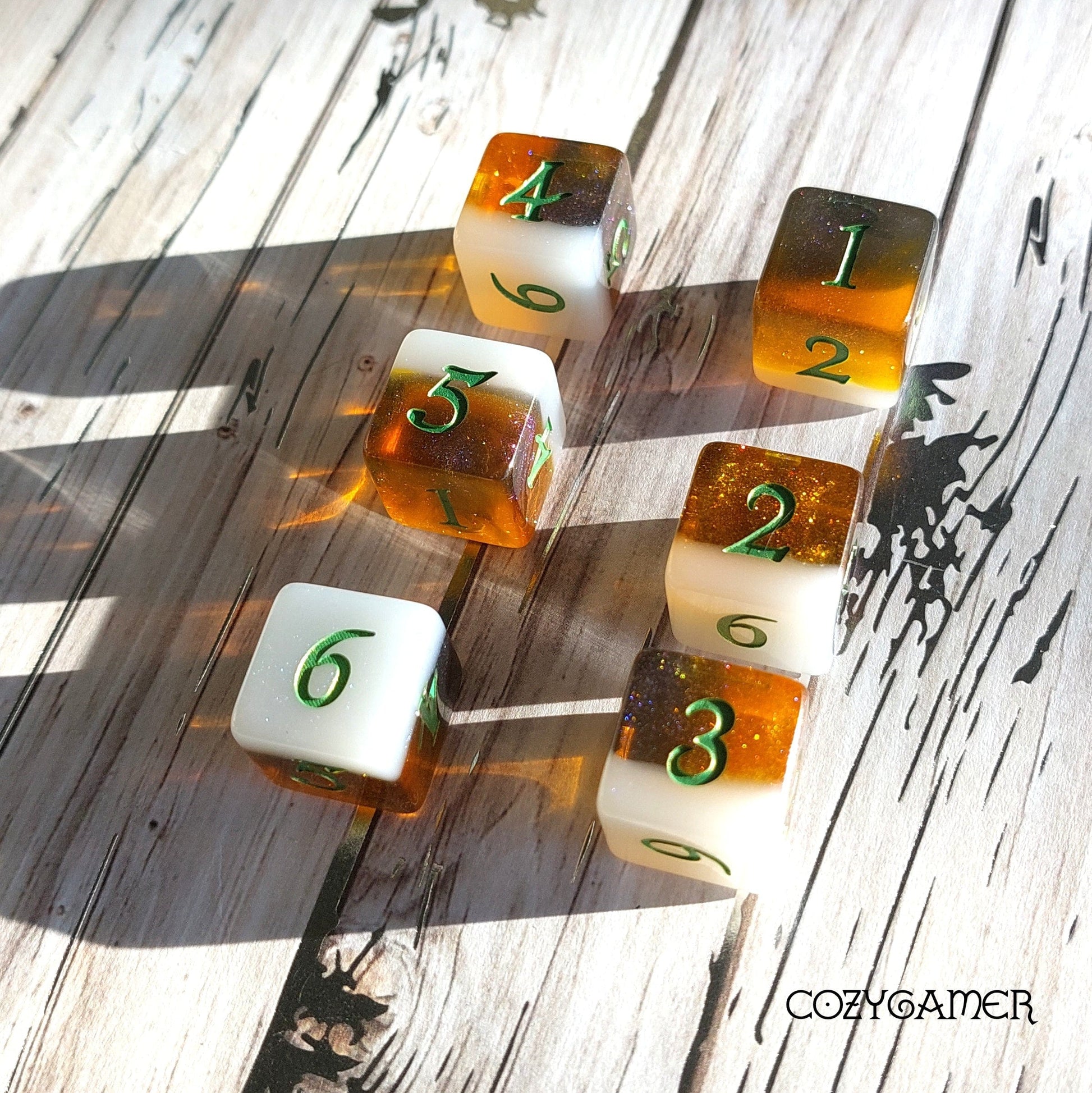 Calico Hazy IPA Dice Set, Beer themed DND Dice. 12 Piece, 8 Piece, D10, and D6 Sets