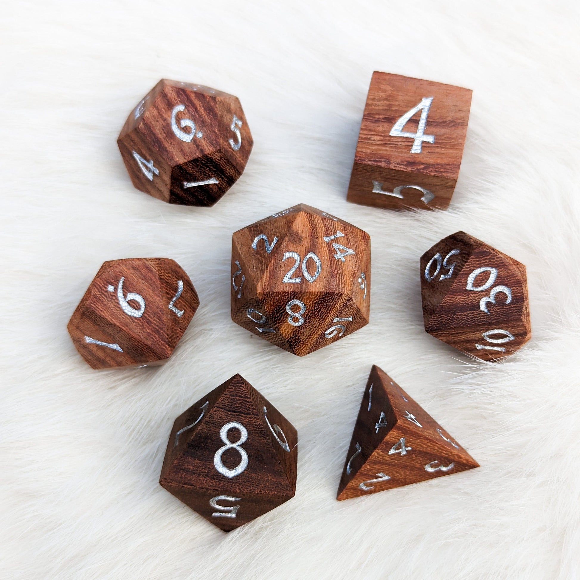 Camwood Wood DnD Dice Set