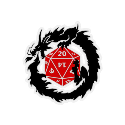 Clutches of Fate D20 Dragon Sticker – 3" Vinyl DnD Decal - Fennek and Finch