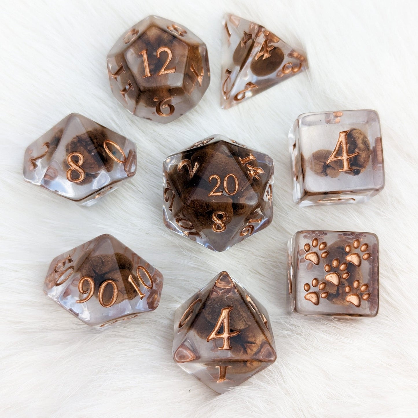 Coffee Bean Dice Set. Coffee lovers DND dice set - Fennek and Finch