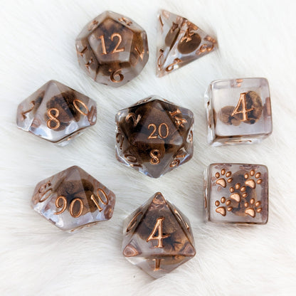 Coffee Bean Dice Set. Coffee lovers DND dice set - Fennek and Finch