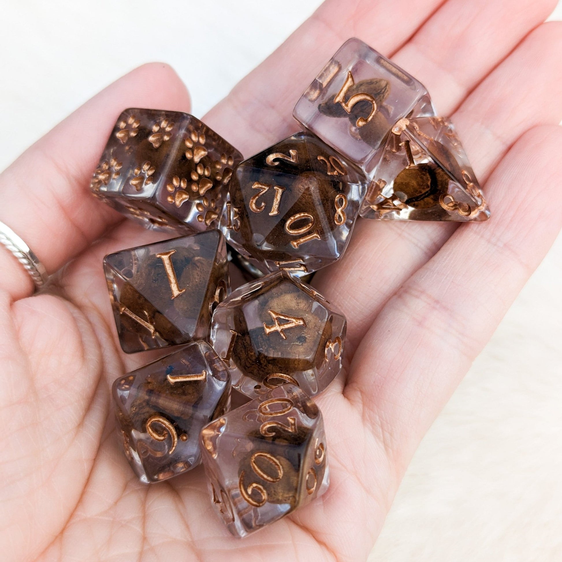 Coffee Bean Dice Set. Coffee lovers DND dice set - Fennek and Finch