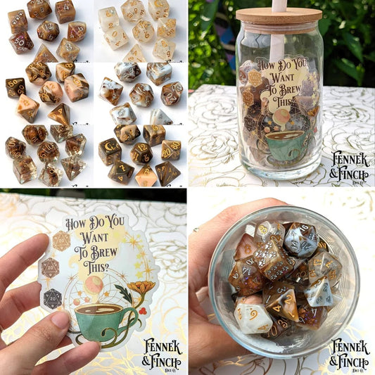 Coffee Cup and Dice Gift Set – Brew Your Adventure | Fennek & Finch - Fennek and Finch