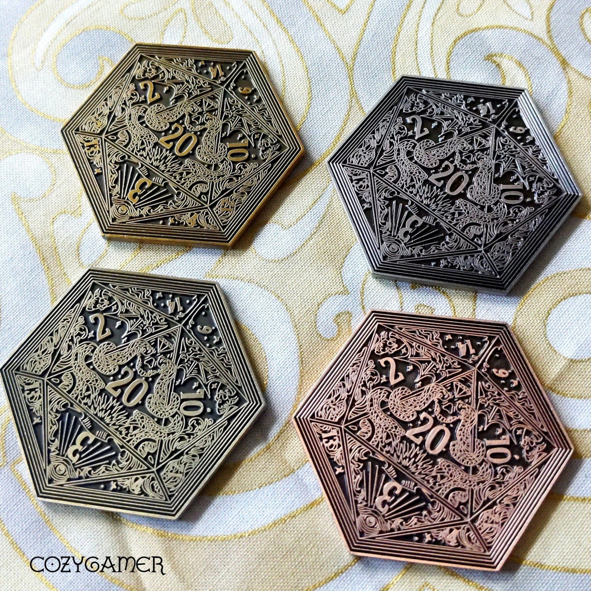 D20 Coin – Life and Death Two-Sided DnD Coin | Fennek & Finch Games Fennek and Finch