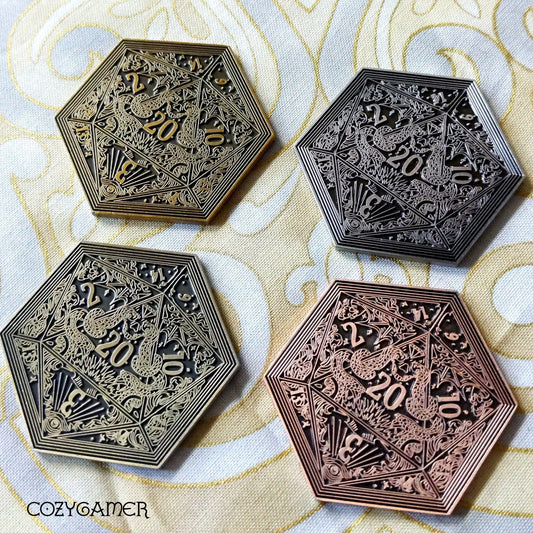 D20 Coin – Life and Death Two-Sided DnD Coin | Fennek & Finch Games Fennek and Finch