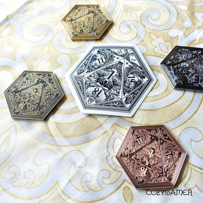 D20 Coin – Life and Death Two-Sided DnD Coin | Fennek & Finch Games Fennek and Finch