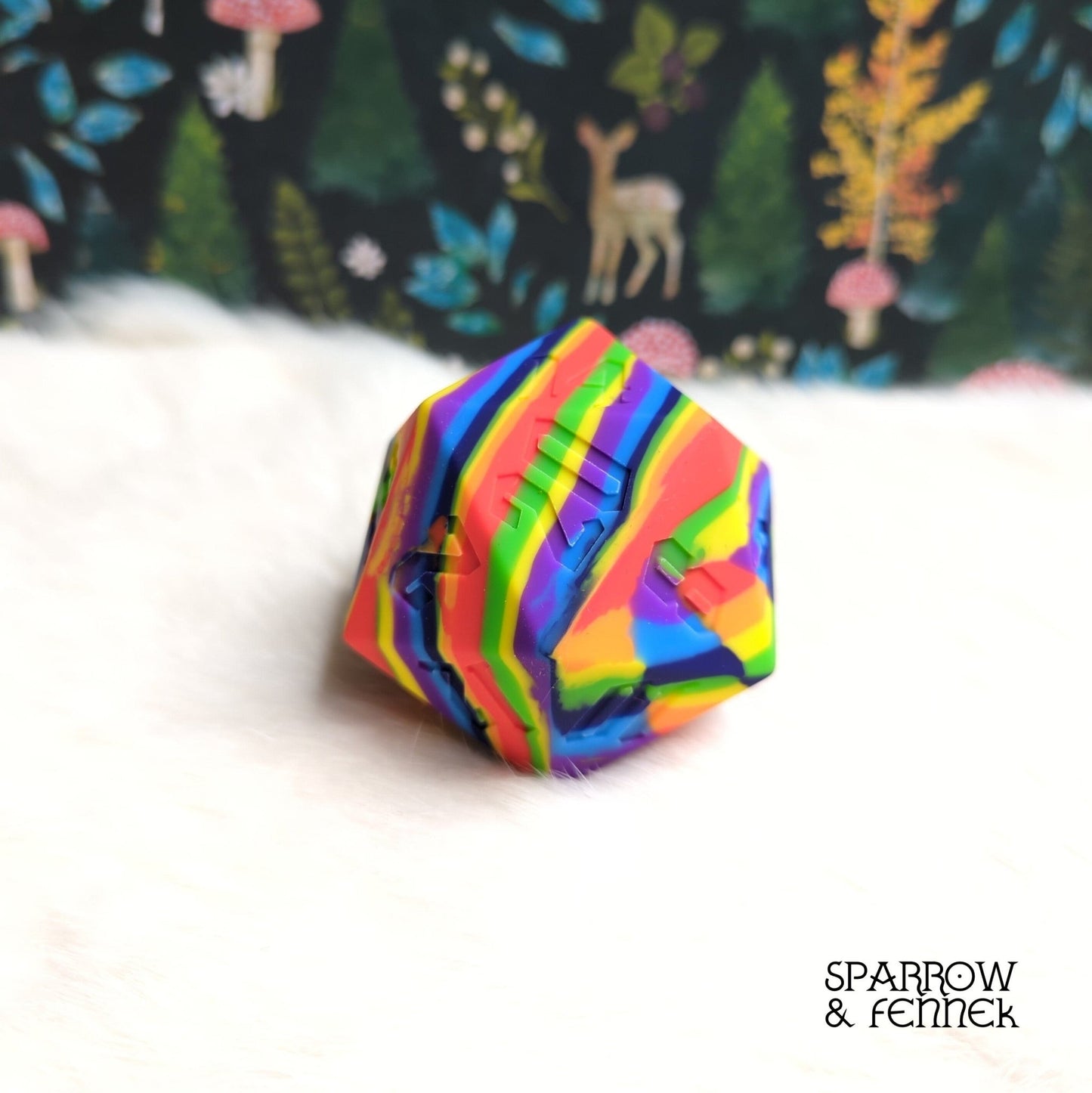 D20 Silicone Bouncy Ball – 55mm Giant Chaos Dice Toy - Fennek and Finch