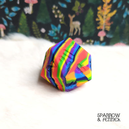 D20 Silicone Bouncy Ball – 55mm Giant Chaos Dice Toy - Fennek and Finch