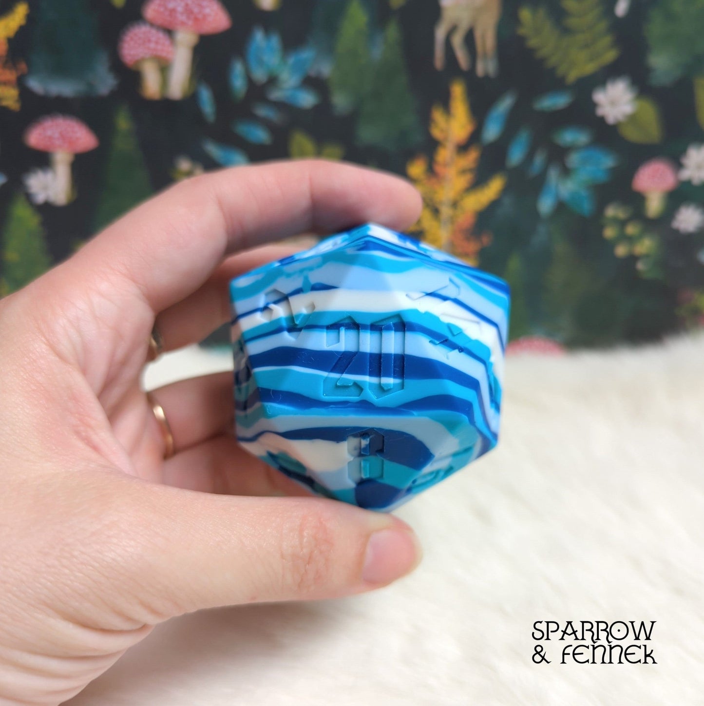 D20 Silicone Bouncy Ball – 55mm Giant Chaos Dice Toy - Fennek and Finch