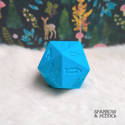 D20 Silicone Bouncy Ball – 55mm Giant Chaos Dice Toy - Fennek and Finch