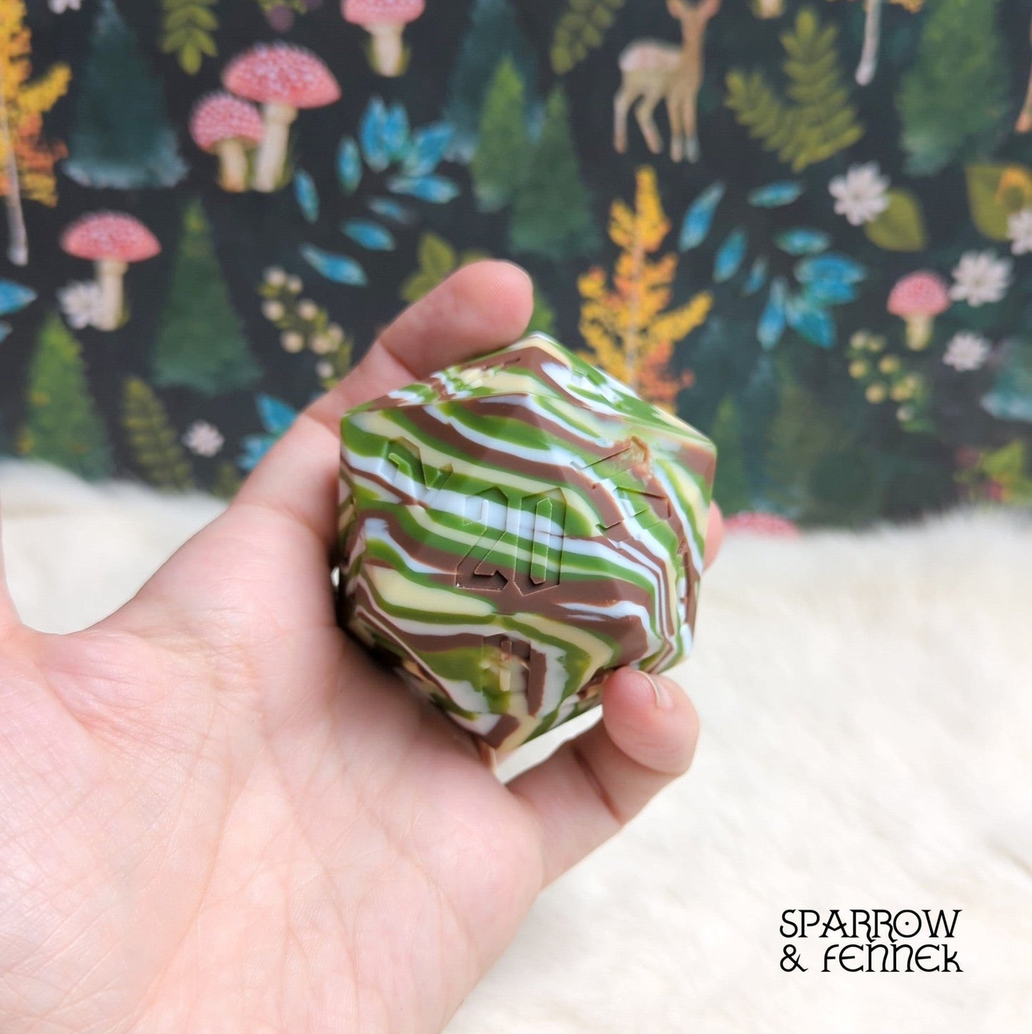 D20 Silicone Bouncy Ball – 55mm Giant Chaos Dice Toy - Fennek and Finch