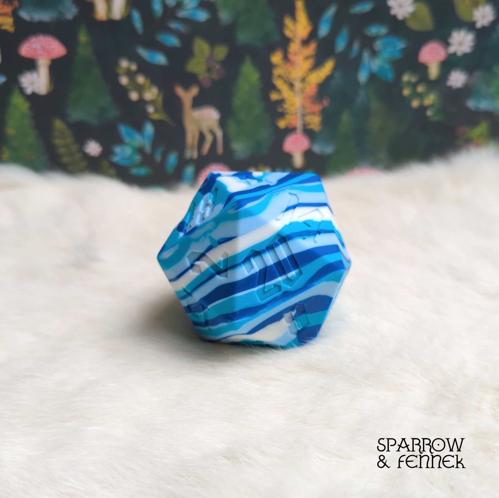 D20 Silicone Bouncy Ball – 55mm Giant Chaos Dice Toy - Fennek and Finch