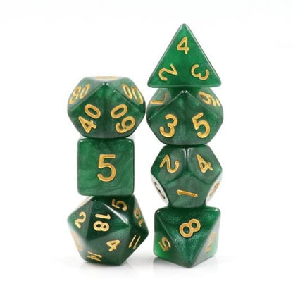 Dark Forest Dice Set – Shimmering Green Acrylic - Fennek and Finch