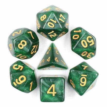 Dark Forest Dice Set – Shimmering Green Acrylic - Fennek and Finch