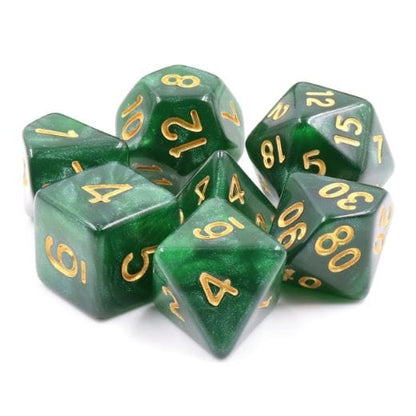 Dark Forest Dice Set – Shimmering Green Acrylic - Fennek and Finch