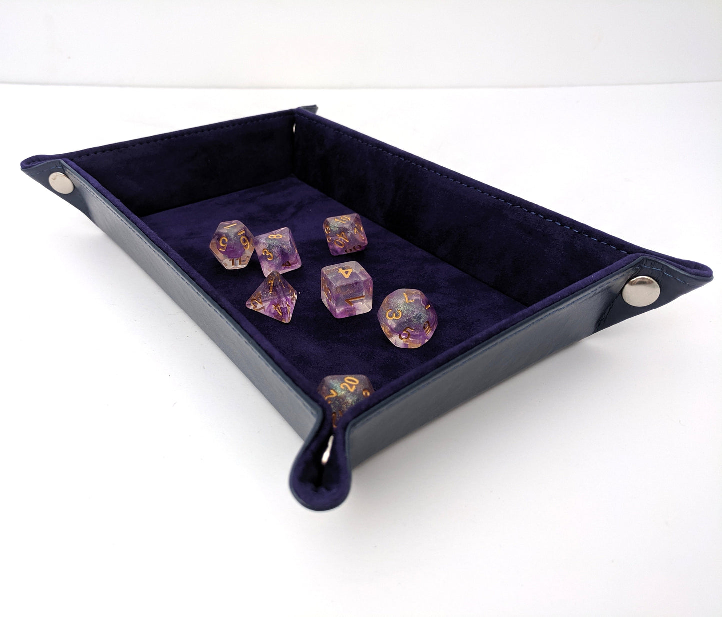 Dice Rolling Tray. Velvet and PU leather Rectangular Dice Tray - CozyGamer